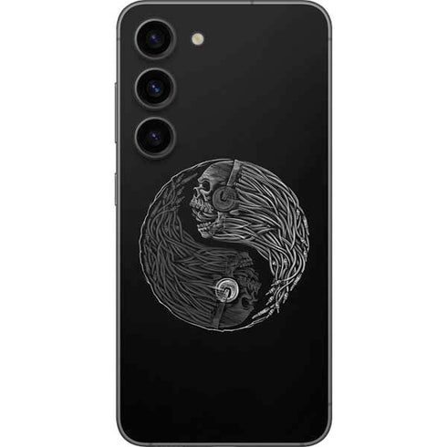 Liquid Blue Yin Yang Music Skulls Galaxy S23 Skin