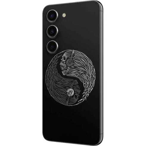 Liquid Blue Yin Yang Music Skulls Galaxy S23 Skin