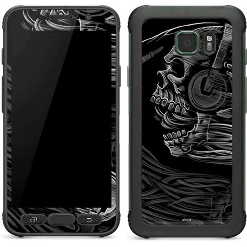 Liquid Blue Yin Yang Music Skulls Galaxy S7 Active Skin
