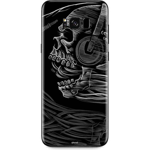 Liquid Blue Yin Yang Music Skulls Galaxy S8 Skin
