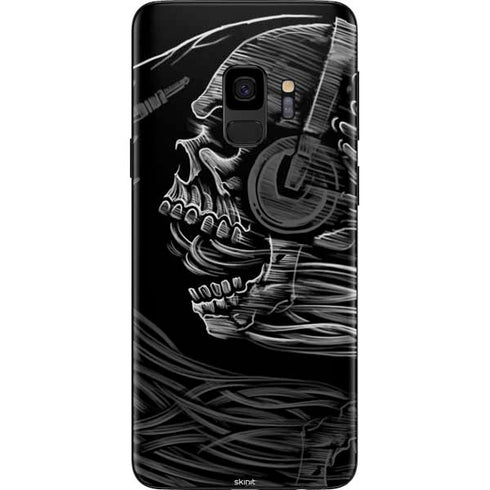 Liquid Blue Yin Yang Music Skulls Galaxy S9 Skin