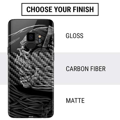 Liquid Blue Yin Yang Music Skulls Galaxy S9 Skin