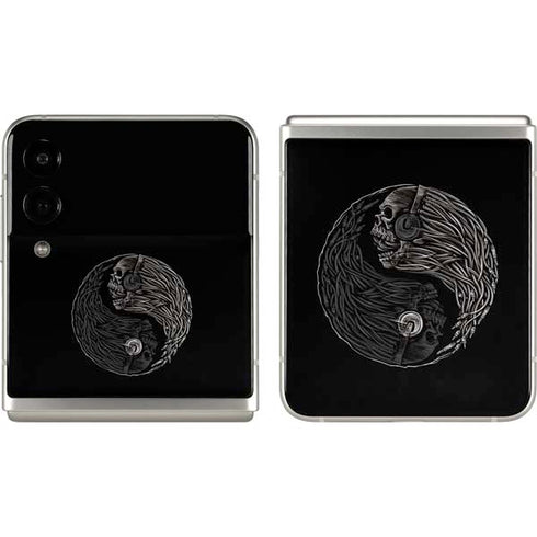 Liquid Blue Yin Yang Music Skulls Galaxy Z Flip3 5G Skin
