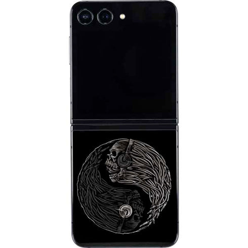 Liquid Blue Yin Yang Music Skulls Galaxy Z Flip5 5G Skin