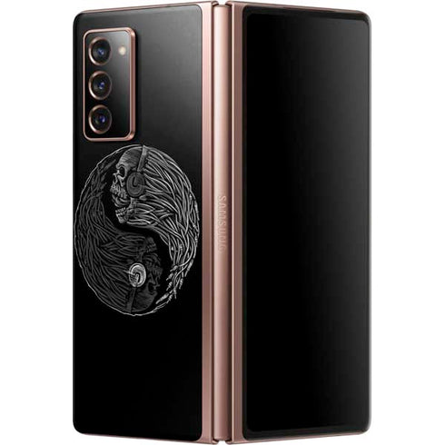 Liquid Blue Yin Yang Music Skulls Galaxy Z Fold2 5G Skin