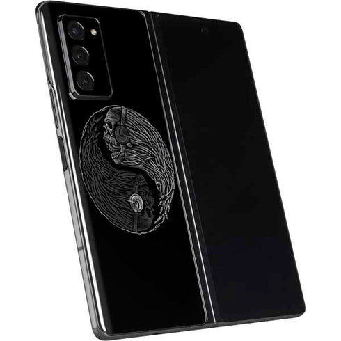 Liquid Blue Yin Yang Music Skulls Galaxy Z Fold2 5G Skin