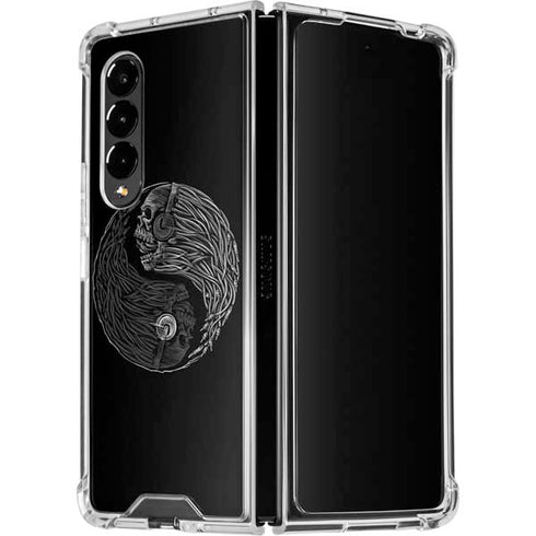 Liquid Blue Yin Yang Music Skulls Galaxy Z Fold4 5G Clear Case
