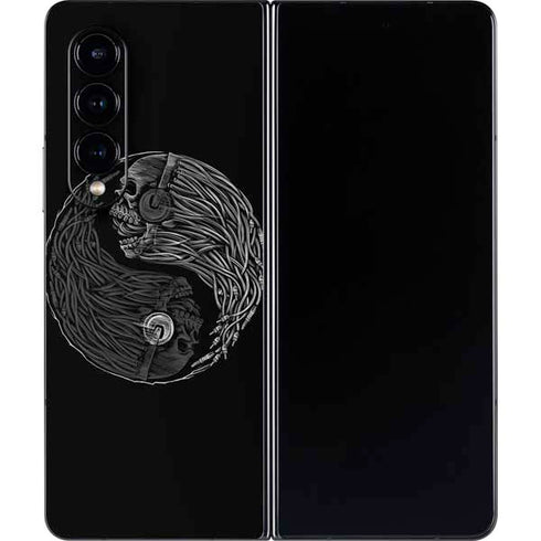 Liquid Blue Yin Yang Music Skulls Galaxy Z Fold4 5G Skin