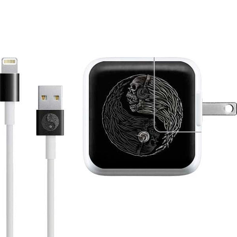 Liquid Blue Yin Yang Music Skulls iPad Charger (10W USB) Skin