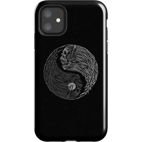 Liquid Blue Yin Yang Music Skulls iPhone 11 Impact Case