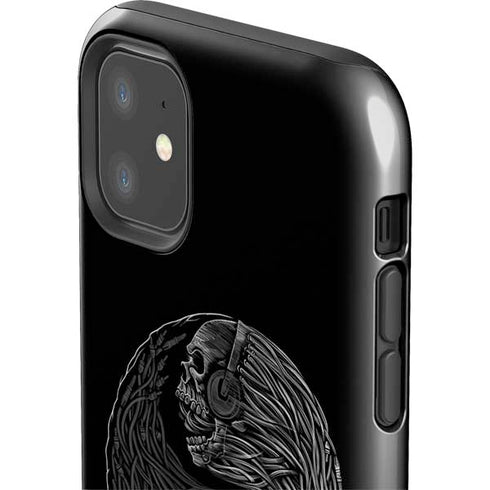 Liquid Blue Yin Yang Music Skulls iPhone 11 Impact Case