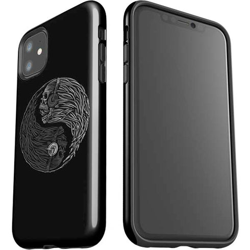 Liquid Blue Yin Yang Music Skulls iPhone 11 Impact Case