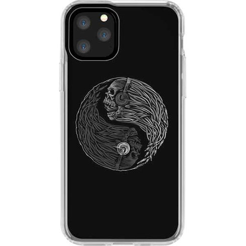 Liquid Blue Yin Yang Music Skulls iPhone 11 Pro Clear Case