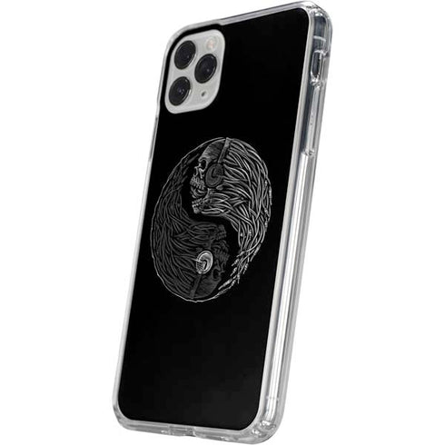Liquid Blue Yin Yang Music Skulls iPhone 11 Pro Clear Case
