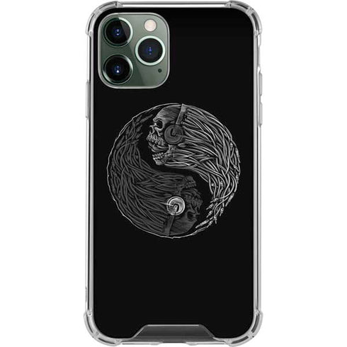 Liquid Blue Yin Yang Music Skulls iPhone 11 Pro Max Clear Case