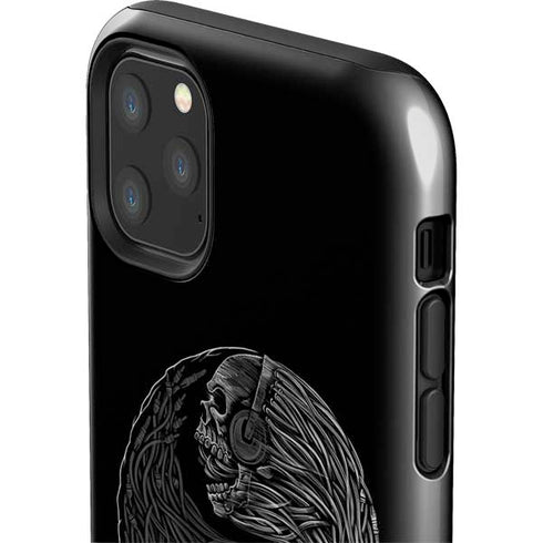 Liquid Blue Yin Yang Music Skulls iPhone 11 Pro Max Impact Case