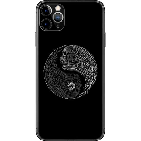 Liquid Blue Yin Yang Music Skulls iPhone 11 Pro Max Skin