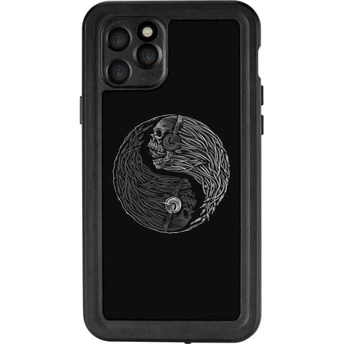 Liquid Blue Yin Yang Music Skulls iPhone 11 Pro Waterproof Case