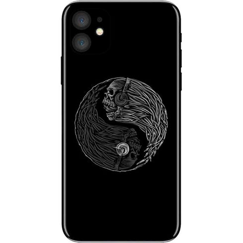 Liquid Blue Yin Yang Music Skulls iPhone 11 Skin