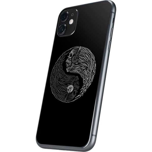 Liquid Blue Yin Yang Music Skulls iPhone 11 Skin