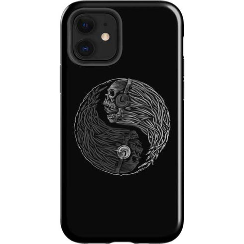 Liquid Blue Yin Yang Music Skulls iPhone 12 Impact Case