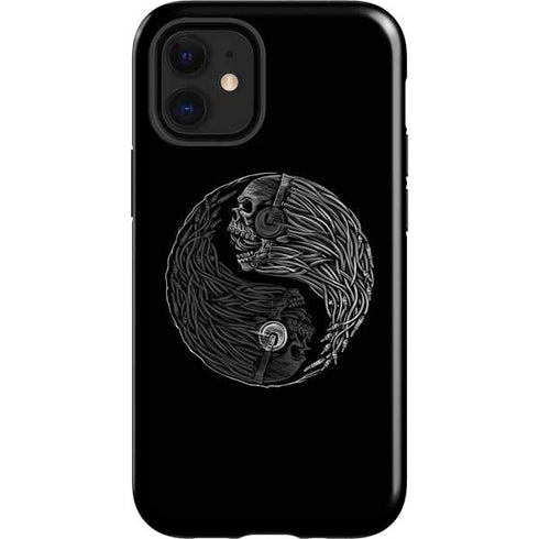 Liquid Blue Yin Yang Music Skulls iPhone 12 Mini Impact Case