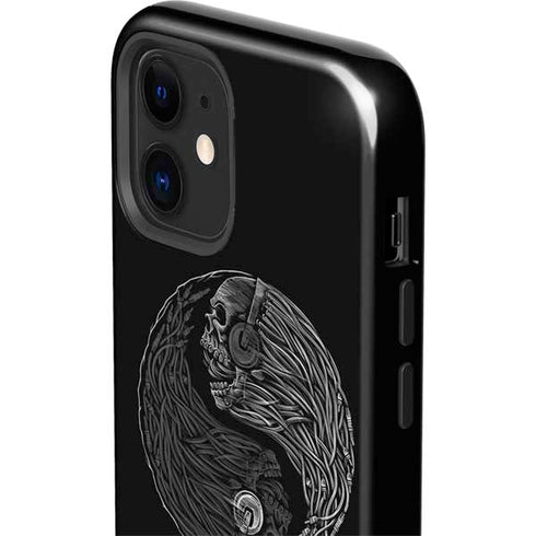 Liquid Blue Yin Yang Music Skulls iPhone 12 Mini Impact Case
