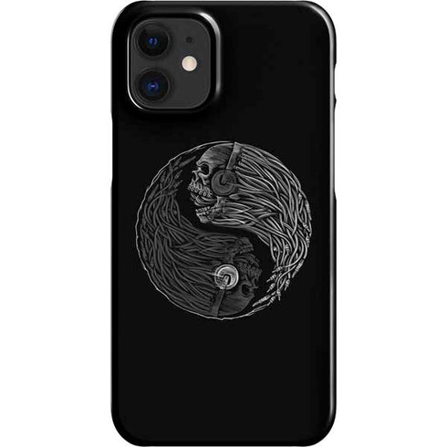 Liquid Blue Yin Yang Music Skulls iPhone 12 Mini Lite Case