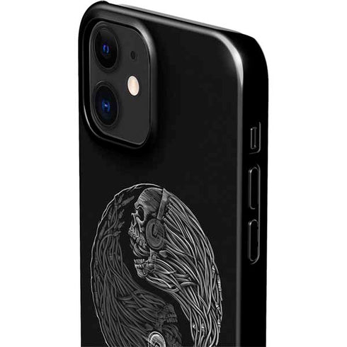 Liquid Blue Yin Yang Music Skulls iPhone 12 Mini Lite Case