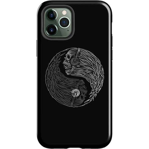 Liquid Blue Yin Yang Music Skulls iPhone 12 Pro Impact Case