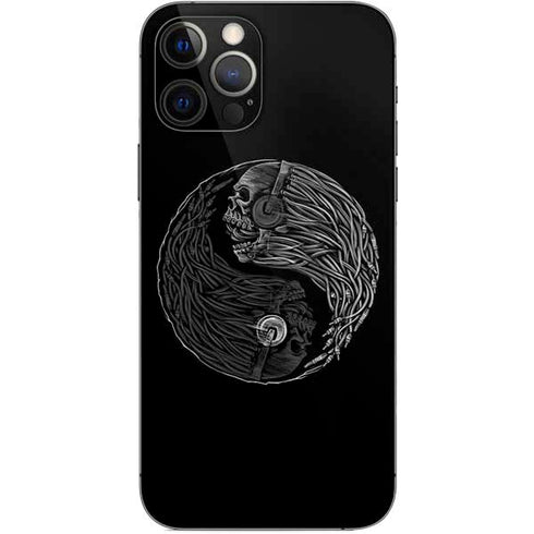 Liquid Blue Yin Yang Music Skulls iPhone 12 Pro Skin