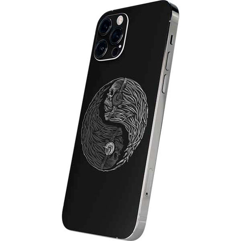 Liquid Blue Yin Yang Music Skulls iPhone 12 Pro Skin