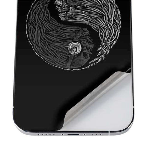 Liquid Blue Yin Yang Music Skulls iPhone 12 Pro Skin