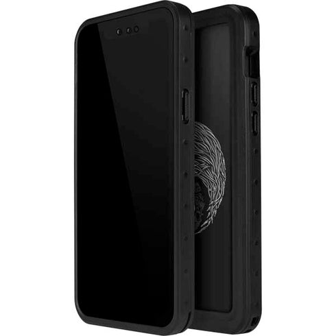 Liquid Blue Yin Yang Music Skulls iPhone 12 Pro Waterproof Case