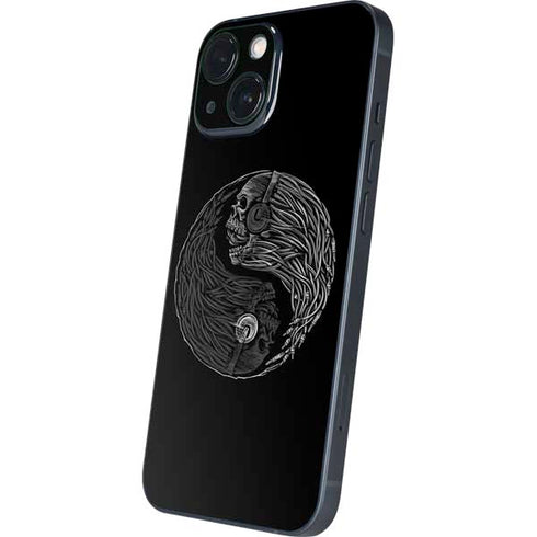 Liquid Blue Yin Yang Music Skulls iPhone 13 Mini Skin