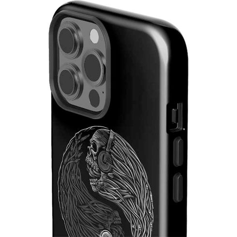Liquid Blue Yin Yang Music Skulls iPhone 13 Pro Max Impact Case
