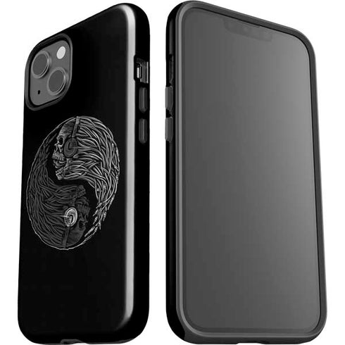 Liquid Blue Yin Yang Music Skulls iPhone 15 Plus Impact Case