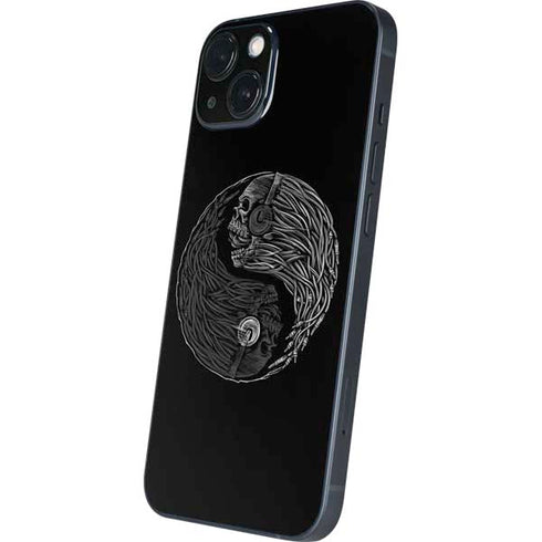 Liquid Blue Yin Yang Music Skulls iPhone 14 Plus Skin