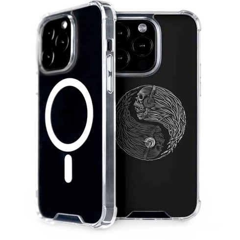 Liquid Blue Yin Yang Music Skulls iPhone 14 Pro MagSafe Case