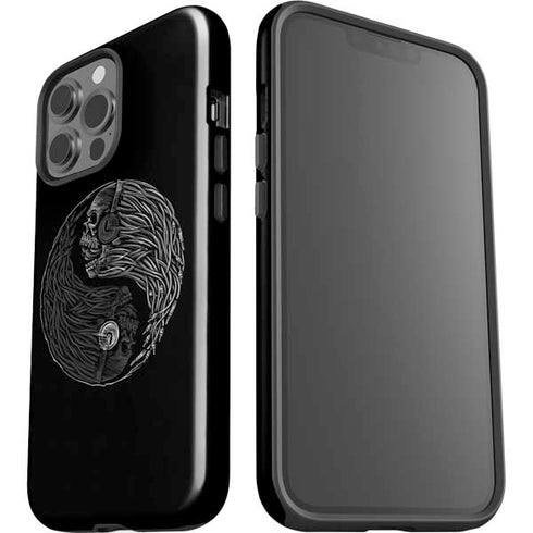 Liquid Blue Yin Yang Music Skulls iPhone 15 Pro Max Impact Case