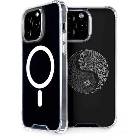 Liquid Blue Yin Yang Music Skulls iPhone 15 Pro Max MagSafe Case