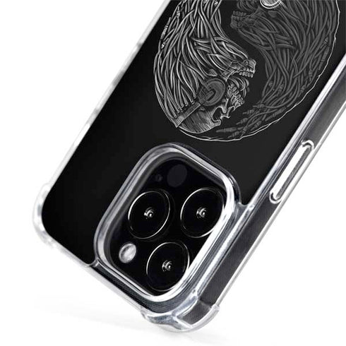 Liquid Blue Yin Yang Music Skulls iPhone 14 Pro Max MagSafe Case