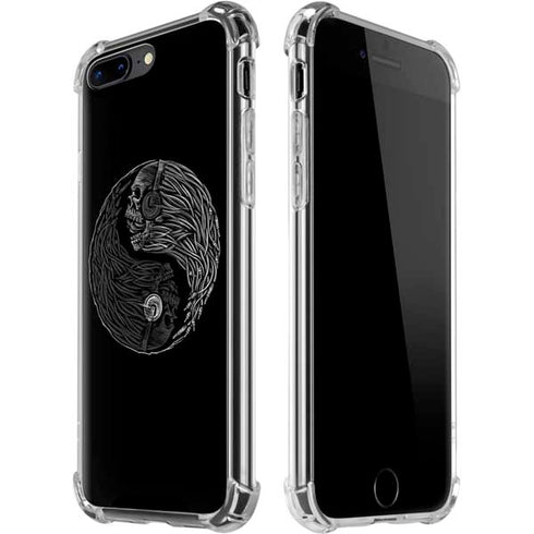 Liquid Blue Yin Yang Music Skulls iPhone 7/8 Plus Clear Case