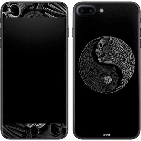 Liquid Blue Yin Yang Music Skulls iPhone 8 Plus Skin