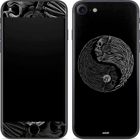Liquid Blue Yin Yang Music Skulls iPhone 8 Skin
