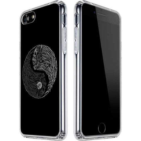 Liquid Blue Yin Yang Music Skulls iPhone SE (2nd & 3rd Gen) Clear Case