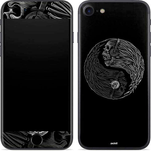 Liquid Blue Yin Yang Music Skulls iPhone SE (2nd & 3rd Gen) Skin