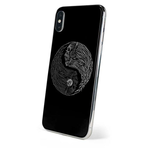 Liquid Blue Yin Yang Music Skulls iPhone X Skin
