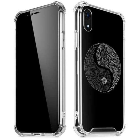 Liquid Blue Yin Yang Music Skulls iPhone XR Clear Case