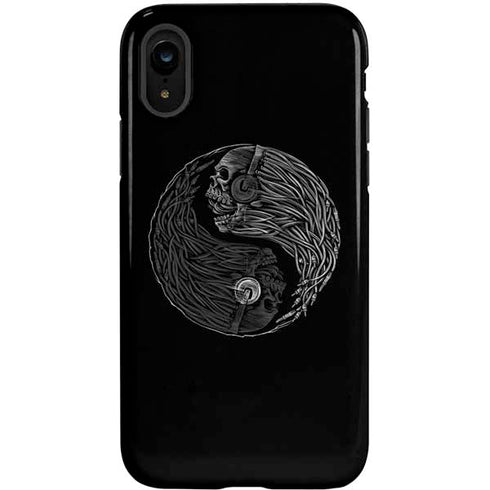 Liquid Blue Yin Yang Music Skulls iPhone XR Pro Case